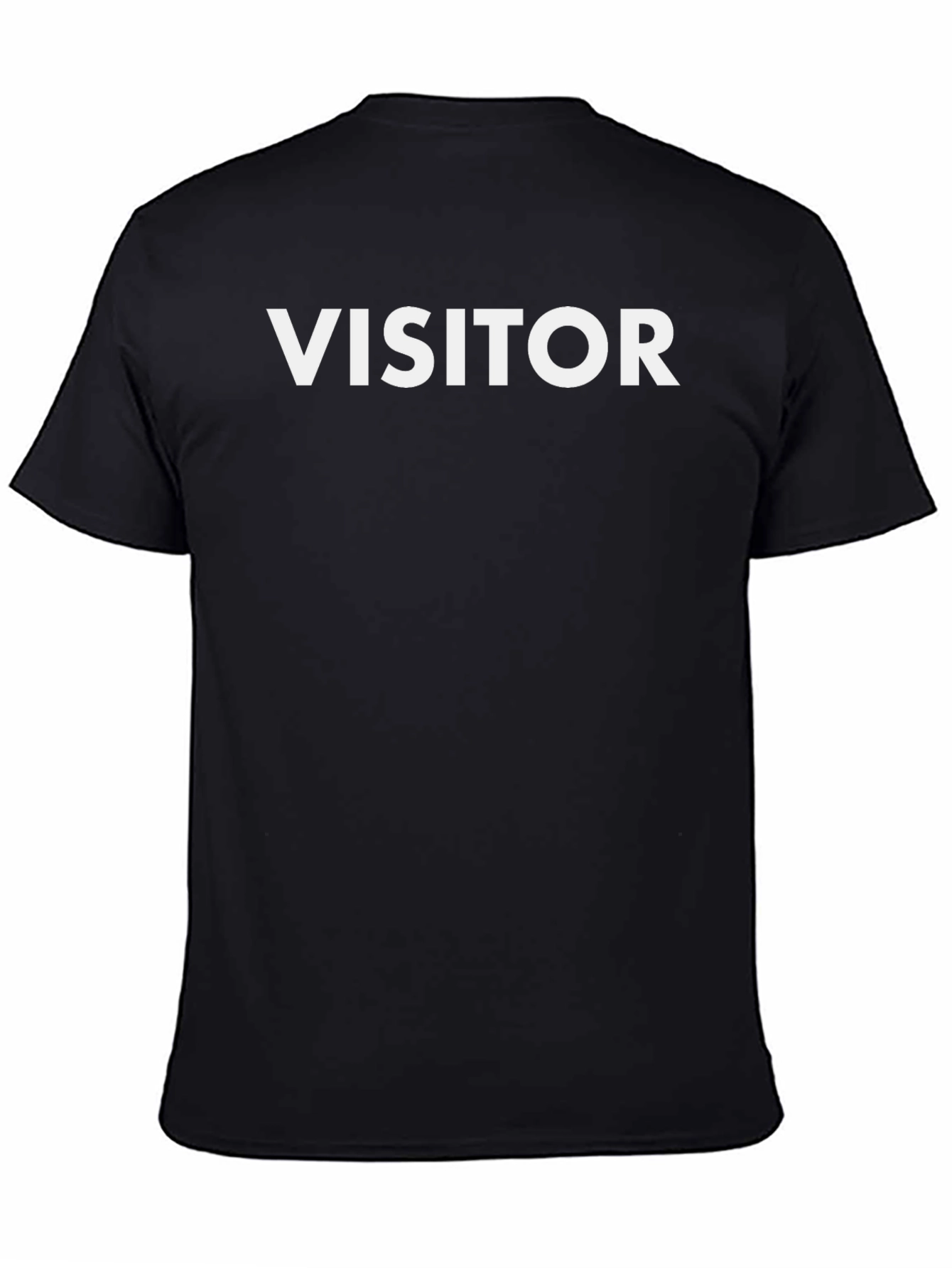 Black Visitor Tee - Bold Statement Crew Neck T-Shirt view 4