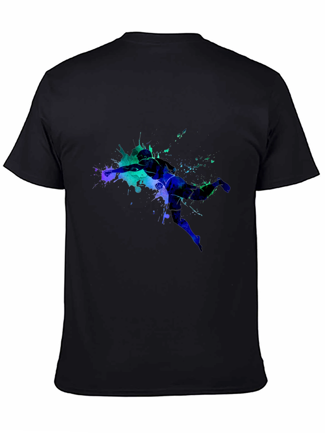 Black Abstract Athlete Graphic Tee view 4