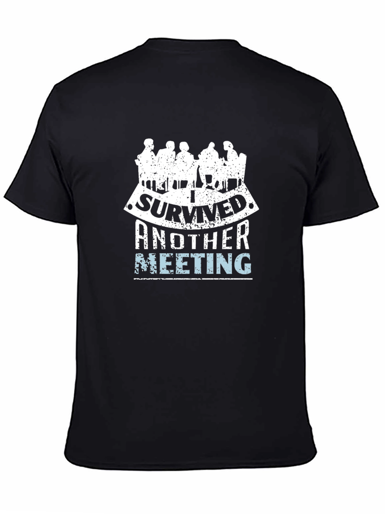 Black I Survived Another Meeting Graphic Tee - Black view 4