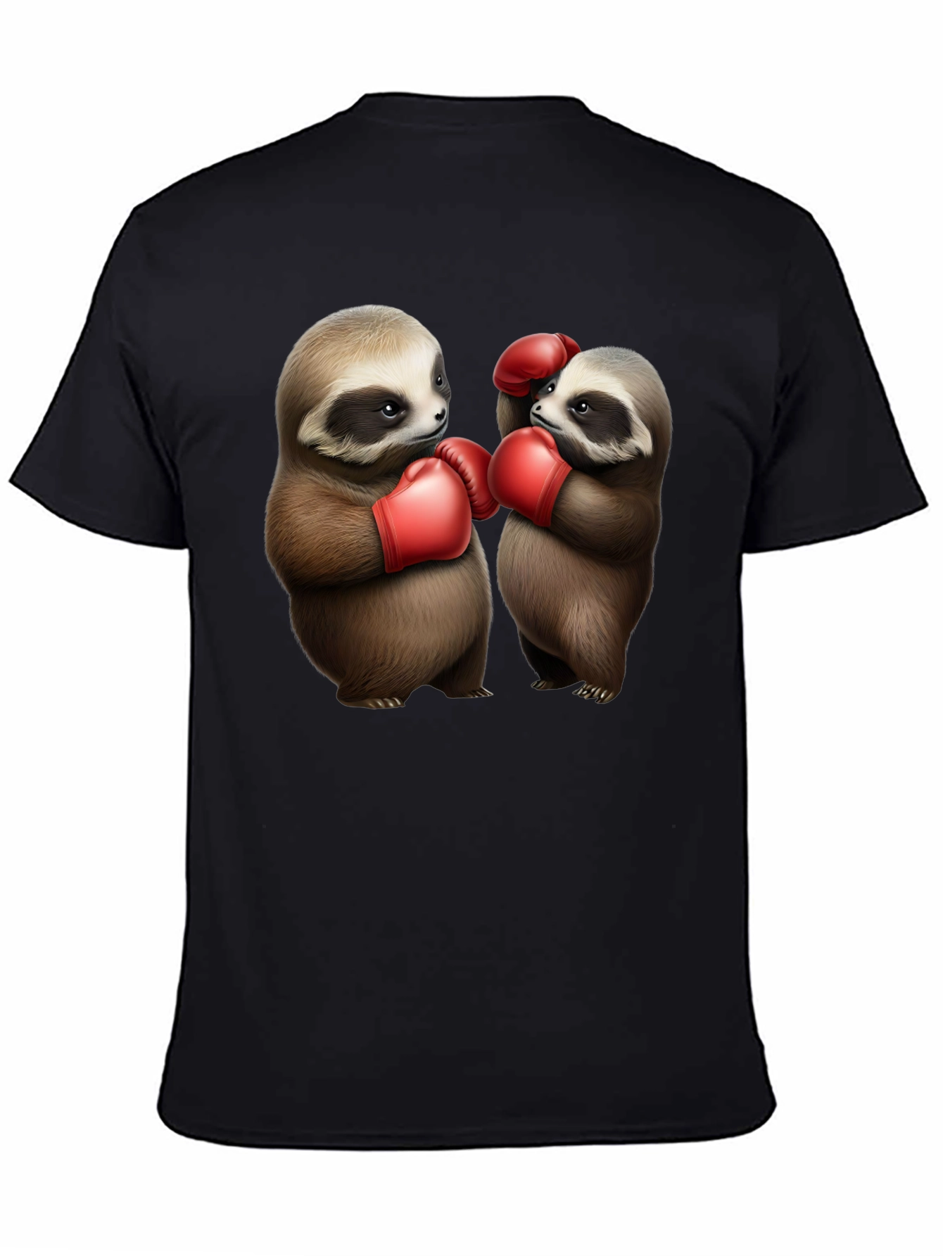 Black Sloth Boxing T-Shirt: Funny Animal Tee view 4