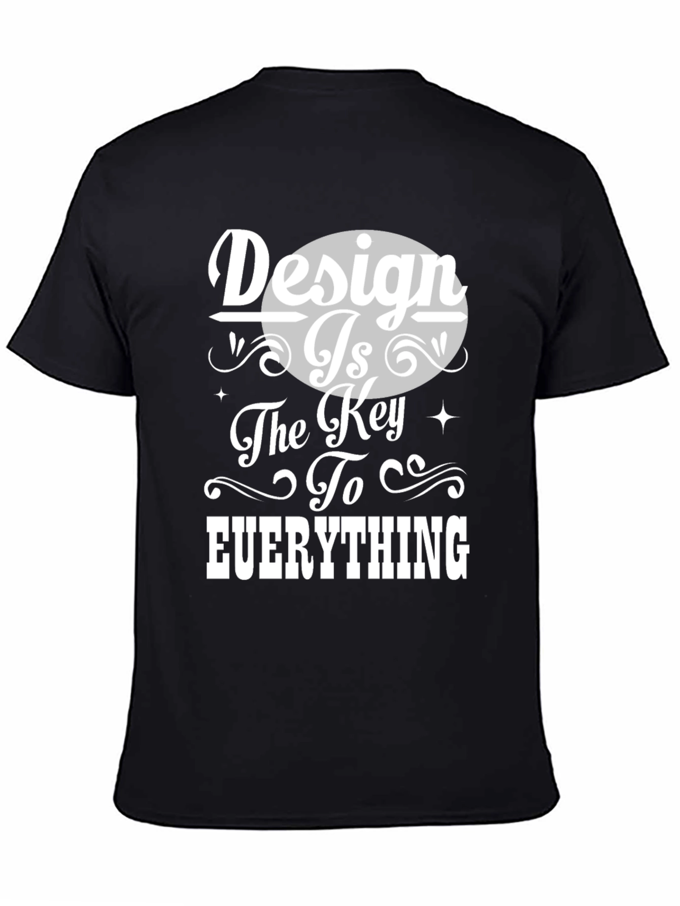 Black Design is Key Graphic Tee - Unisex Black T-Shirt view 4