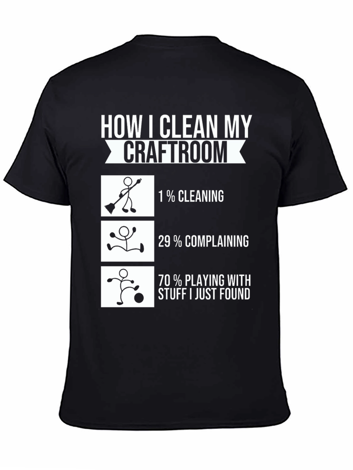 Black Funny Craft Room Cleaning T-Shirt view 4