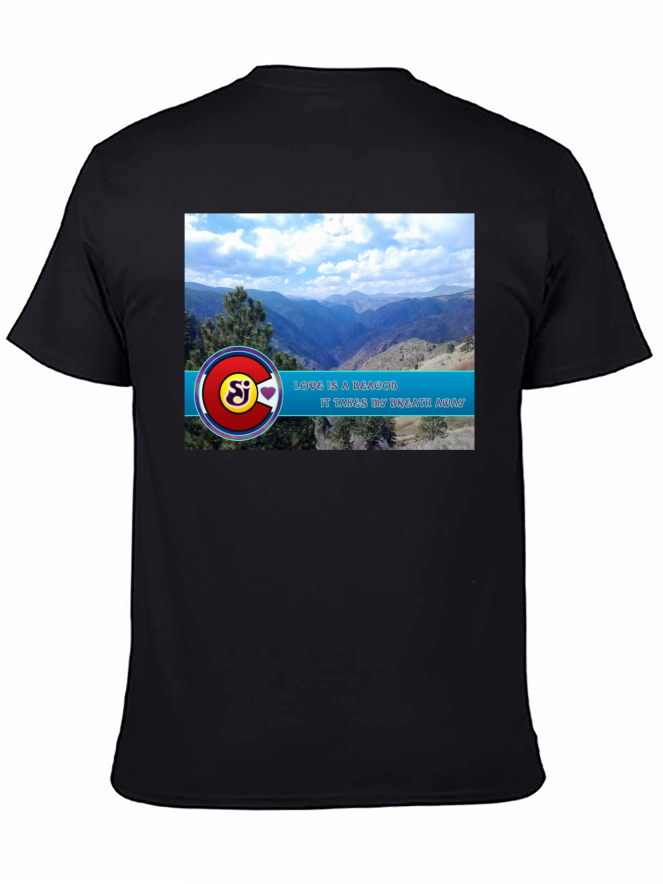 Black Scenic Mountain View Graphic Tee view 4