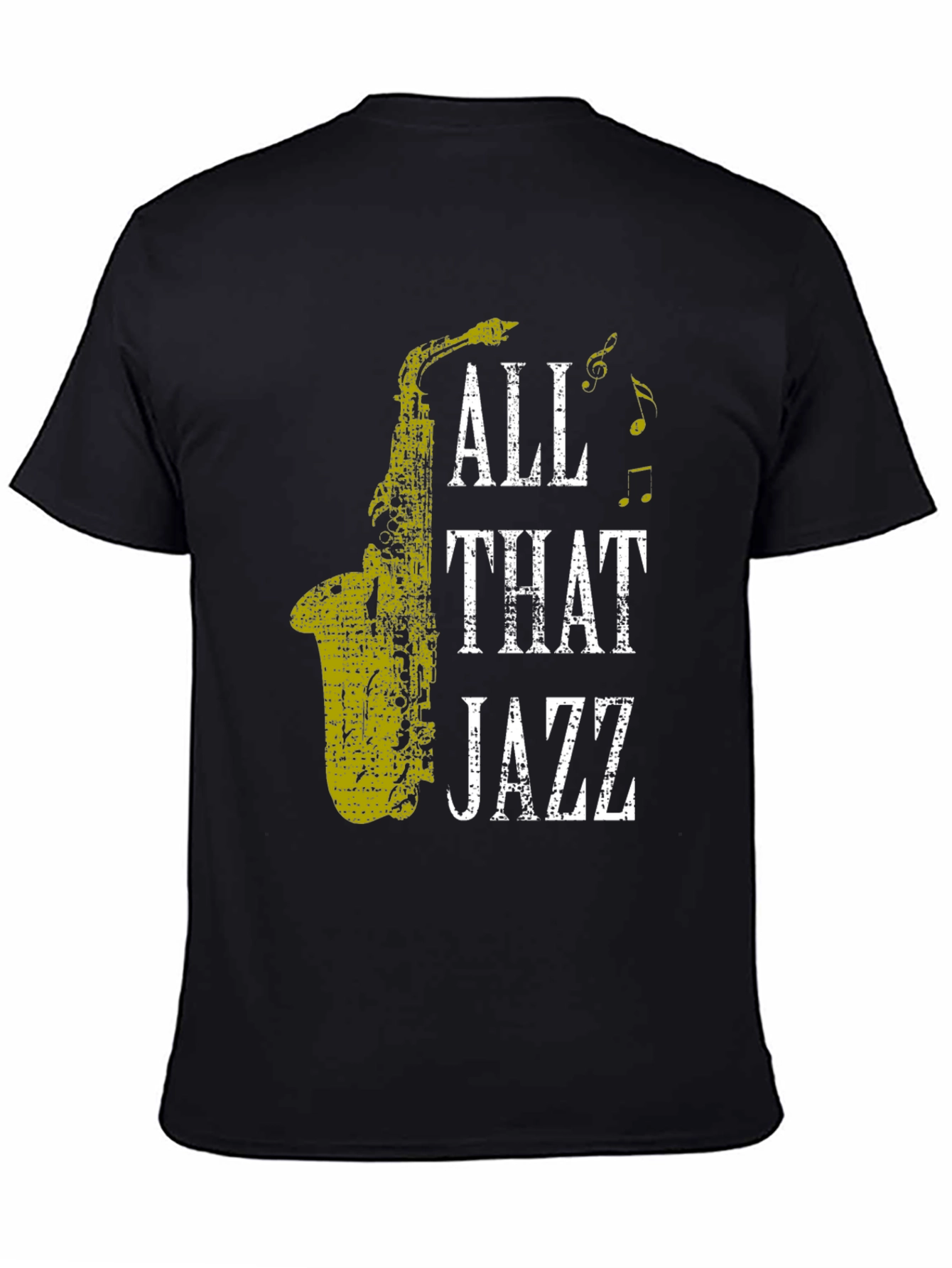 Black All That Jazz Saxophone T-Shirt view 4