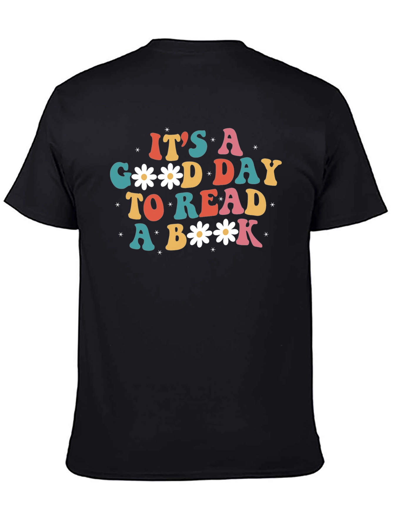 Black Retro Book Lover T-Shirt - It's a Good Day to Read view 4