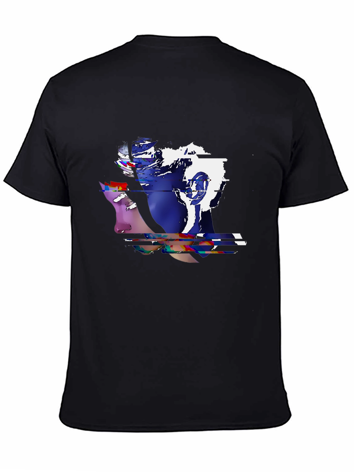 Black Abstract Graphic Print Black T-Shirt view 4