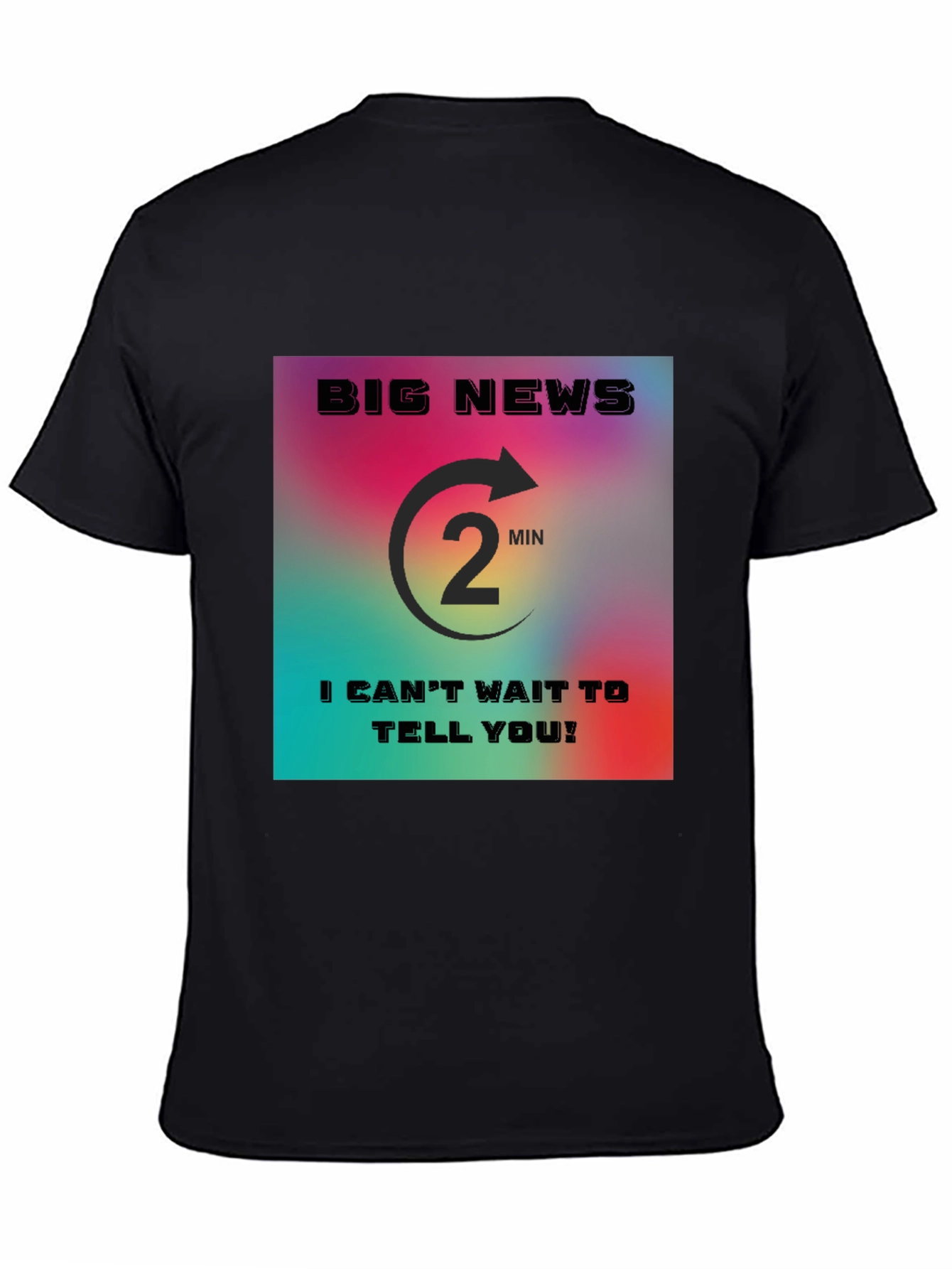 Black Big News Countdown T-Shirt view 4