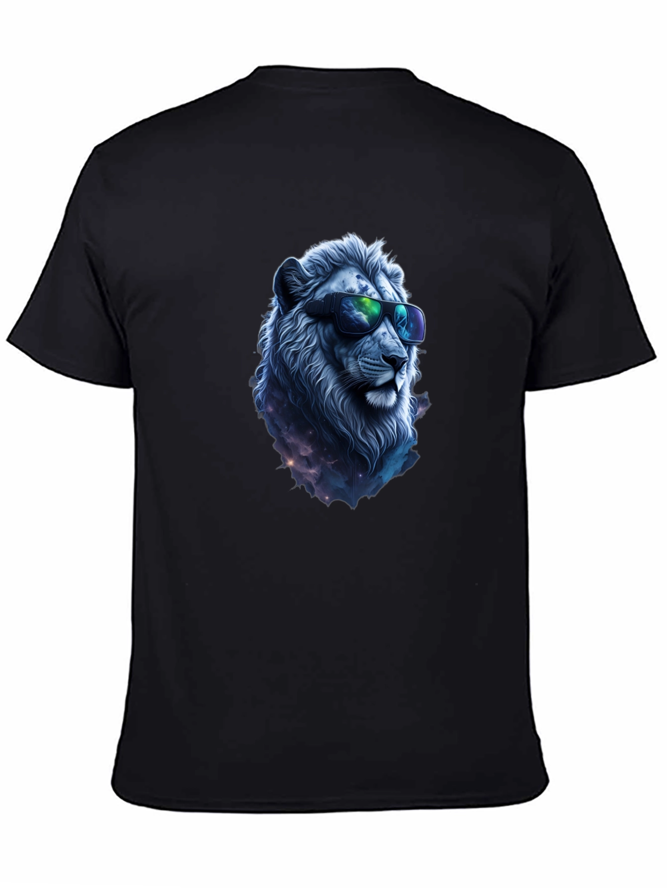 Black Cool Lion Graphic Tee - Black Casual T-Shirt view 4