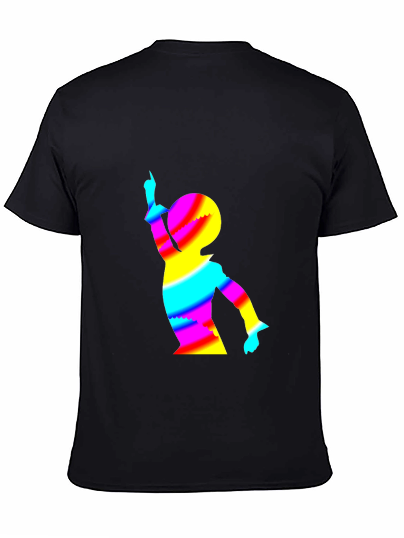Black Retro Rainbow Silhouette Tee view 4