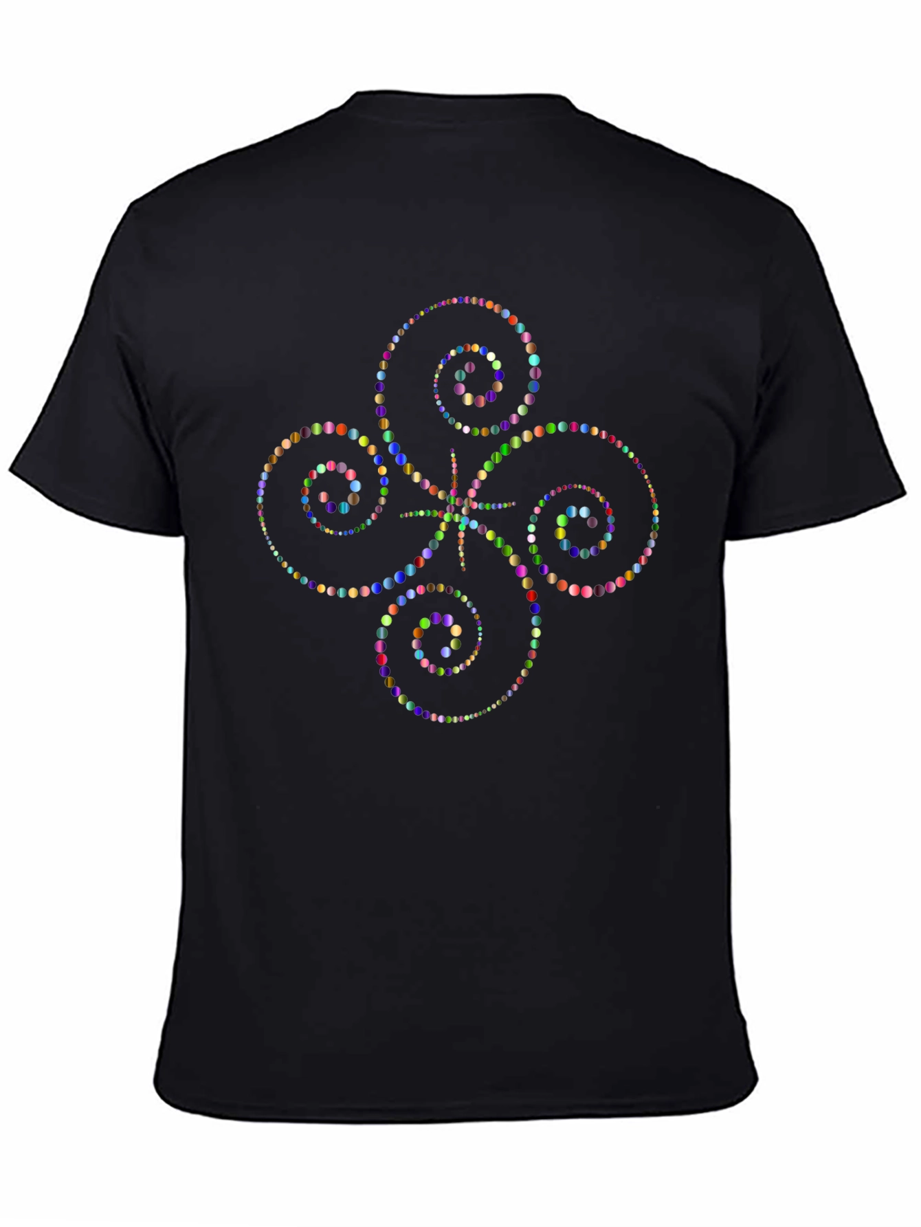 Black Geometric Swirl T-Shirt - Black view 4