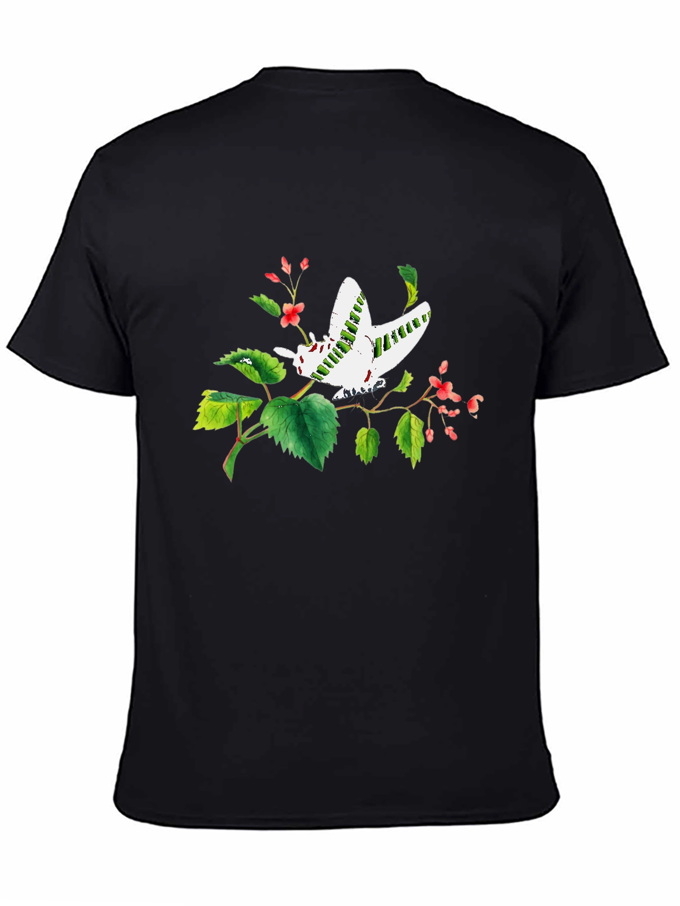 Black Butterfly Graphic Print Black T-Shirt view 4