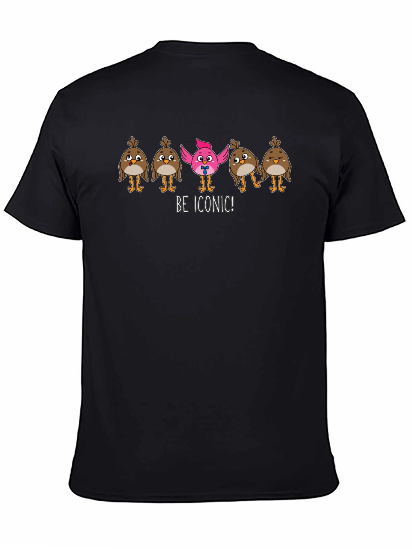 Black Be Iconic T-Shirt Funny Graphic Tee view 4