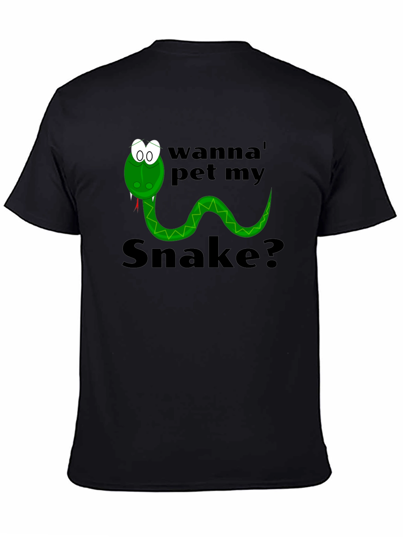 Black Wanna Pet My Snake? Funny Graphic Tee view 4