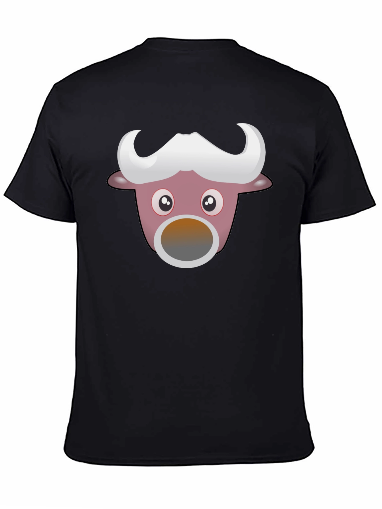 Black Funny Cartoon Animal Graphic Black T-Shirt view 4
