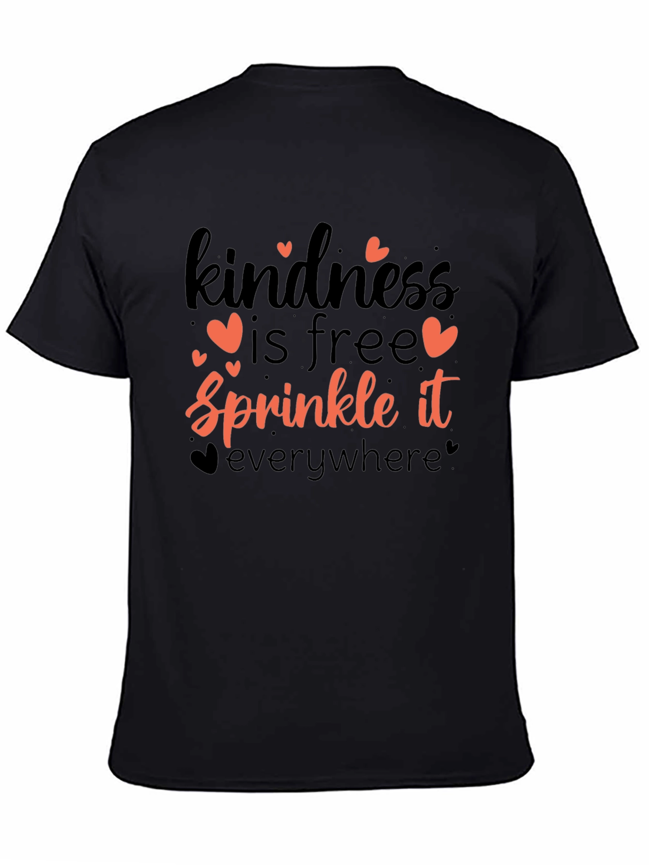 Black Kindness Sprinkle Tee -  Motivational Shirt view 4