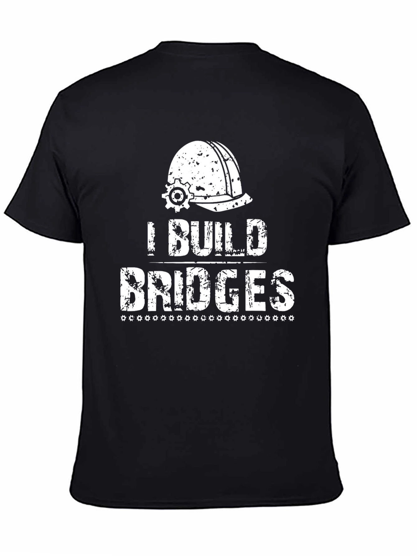 Black I Build Bridges Graphic T-Shirt - Construction Worker Tee view 4