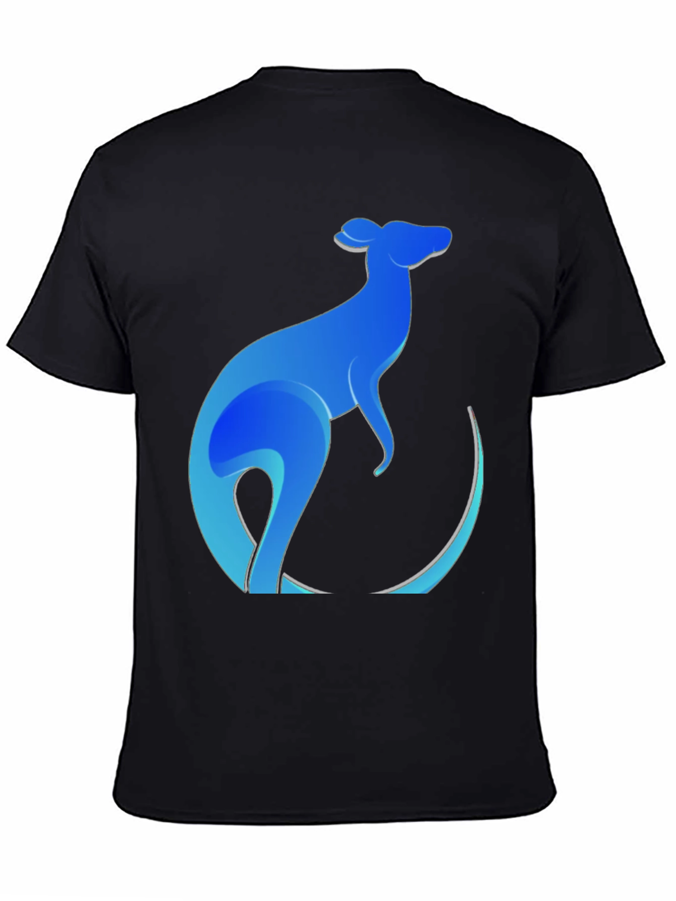 Black Blue Kangaroo Graphic Tee - Men's Black T-Shirt view 4