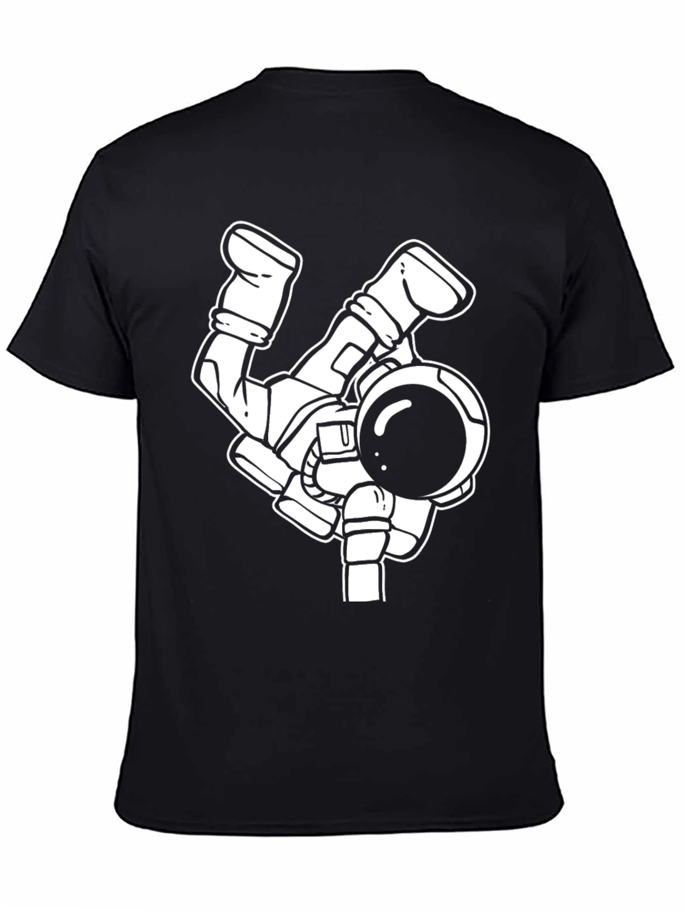 Black Astronaut Graphic Tee - Unique Design, Stylish Black Shirt view 4