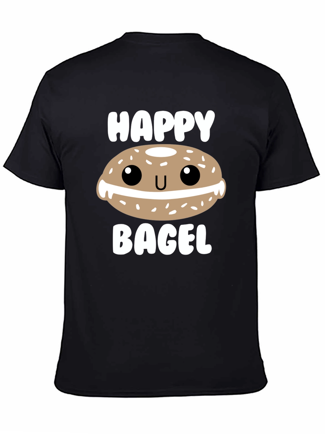 Black Happy Bagel Graphic T-Shirt view 4