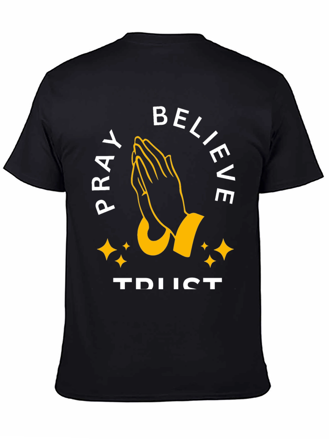 Black Pray Believe Trust Graphic Tee view 4