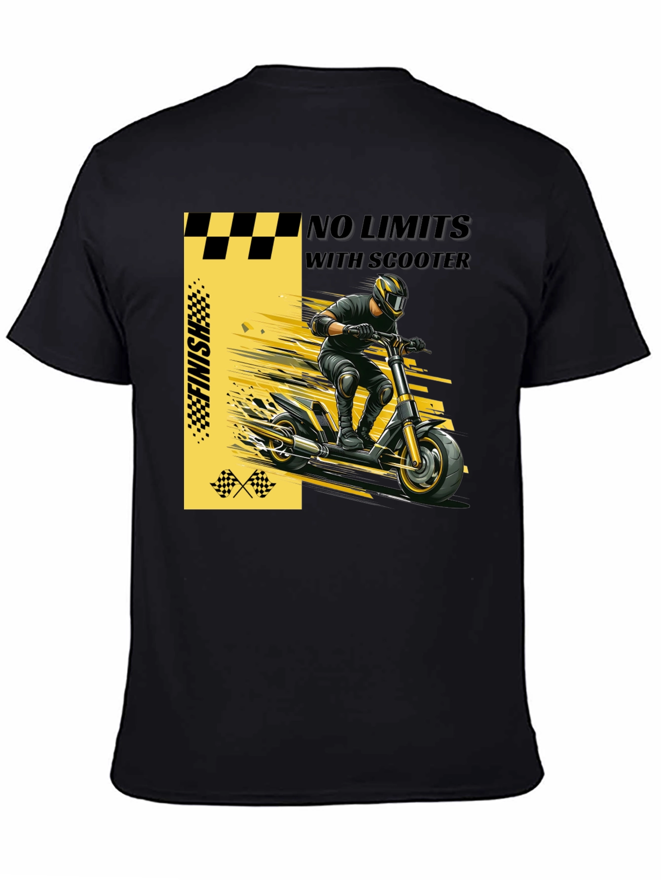 Black No Limits Scooter Graphic T-Shirt view 4