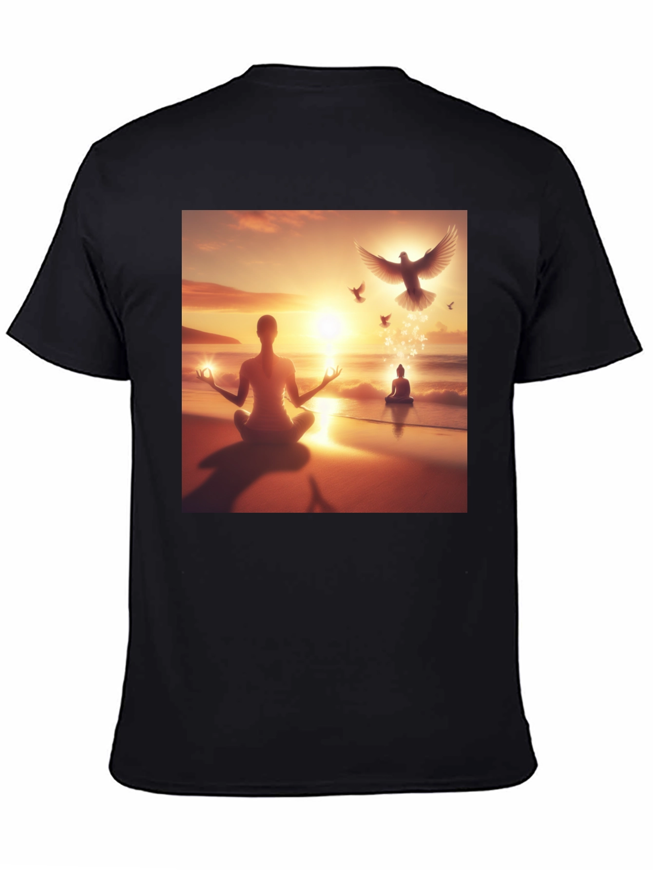 Zen Meditation T-Shirt - Peaceful Beach Design - 4