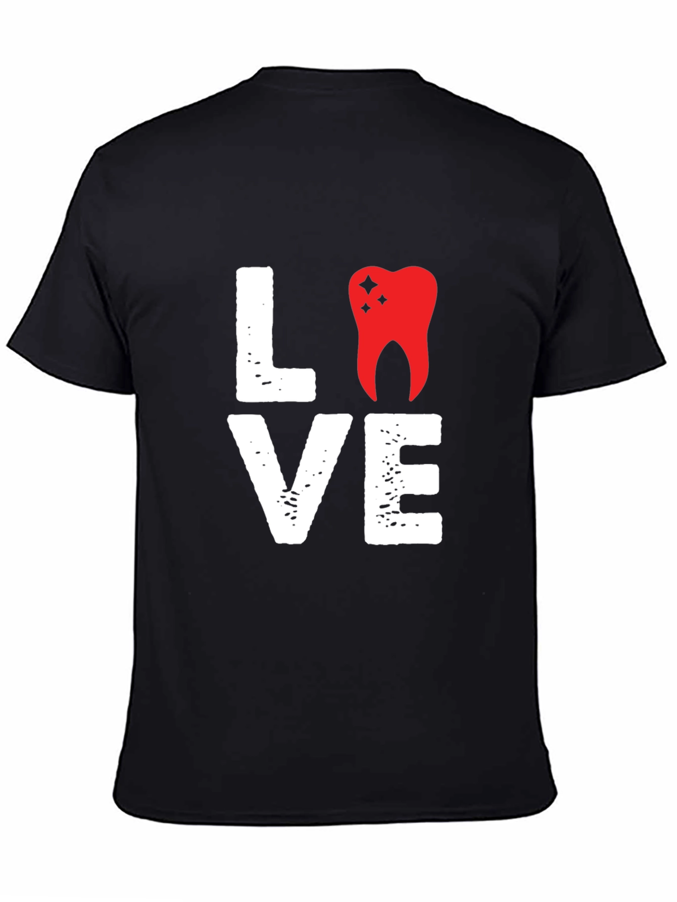 Black Love Tooth T-Shirt - Dentist Gift view 4