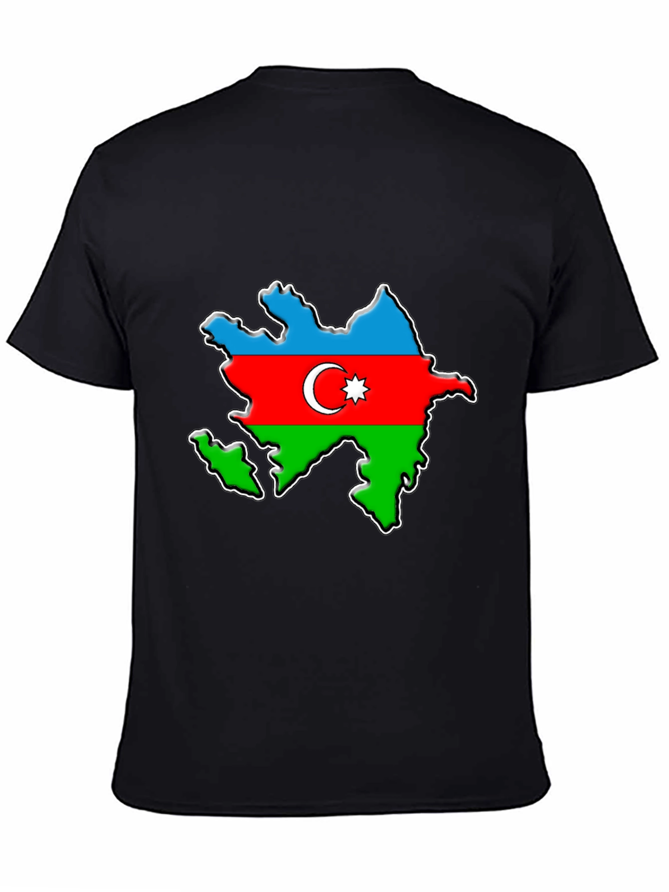 Black Azerbaijan Flag Map T-Shirt - Patriotic Pride Tee view 4