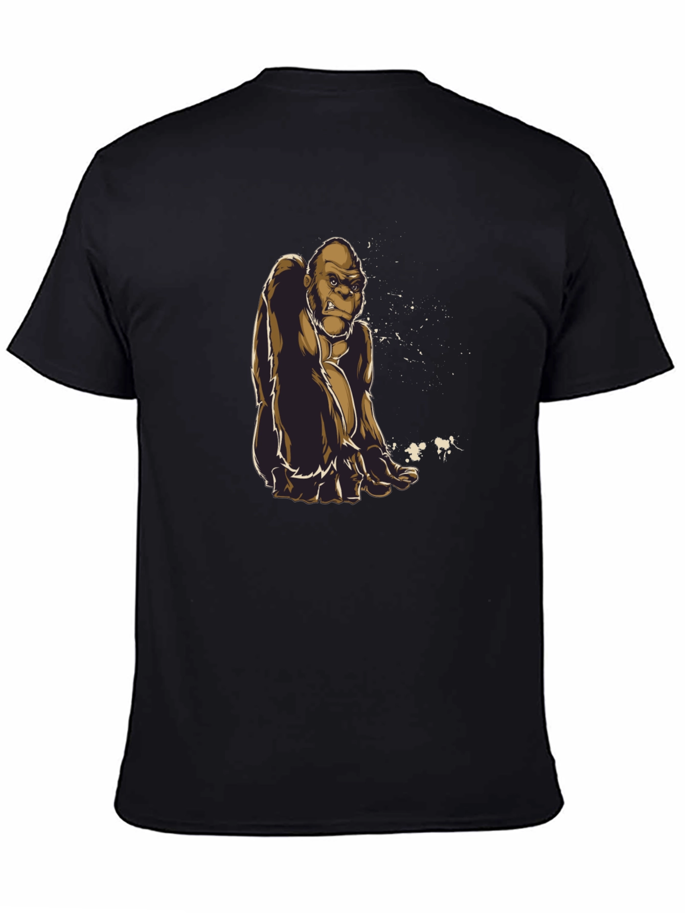 Black Gorilla Graphic Tee - Premium Black Cotton Shirt view 4