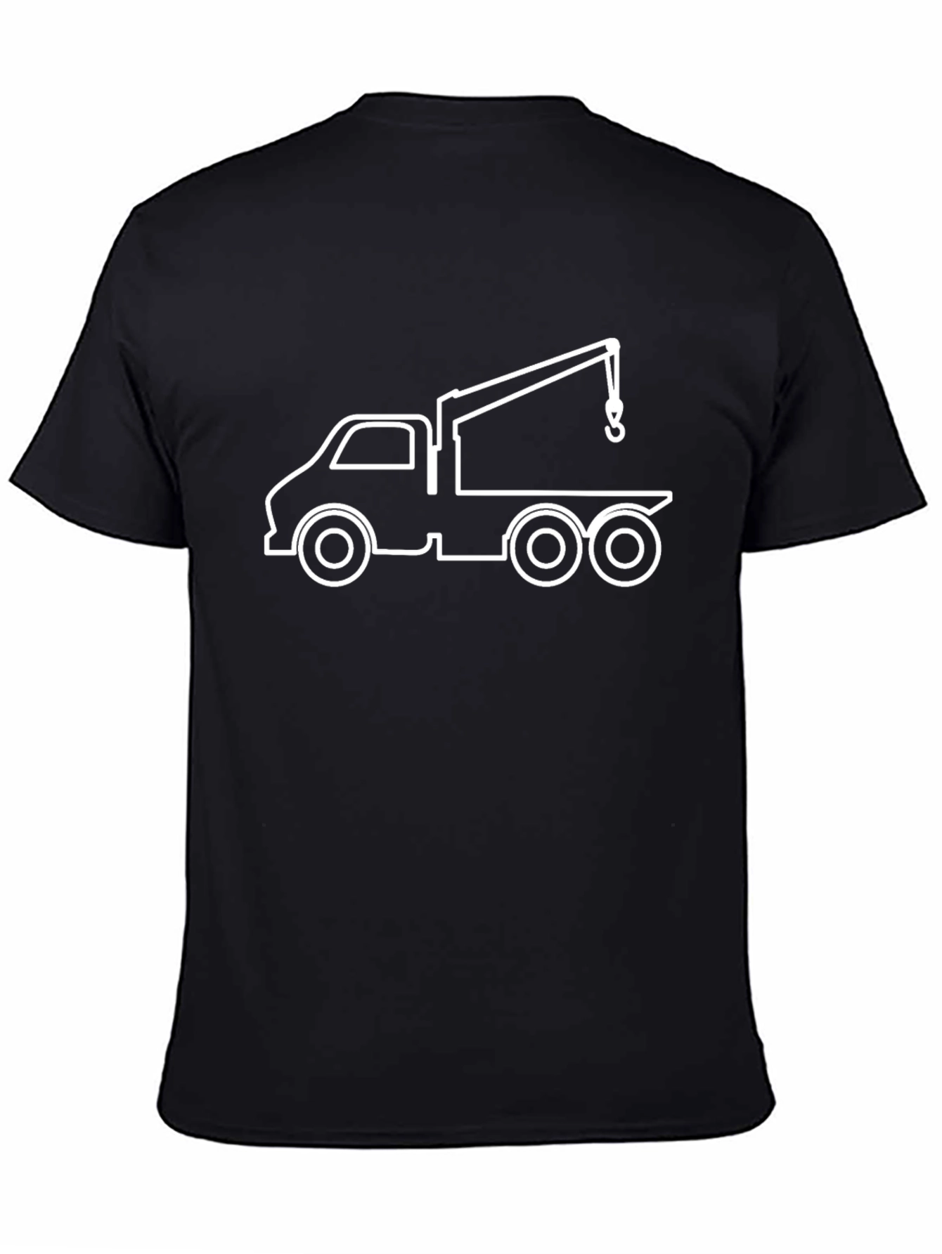 Black Crane Truck Graphic Tee - Black Cotton Blend view 4