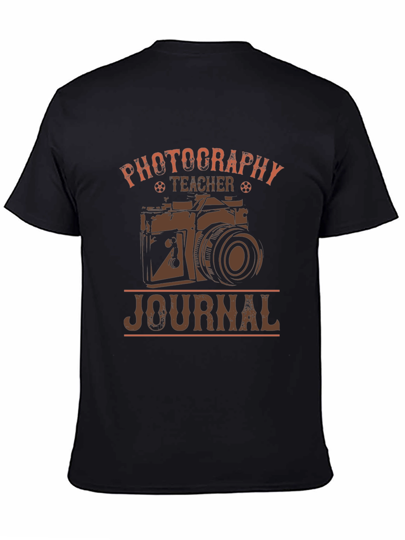 Black Photography Teacher Journal T-Shirt - Camera Design view 4