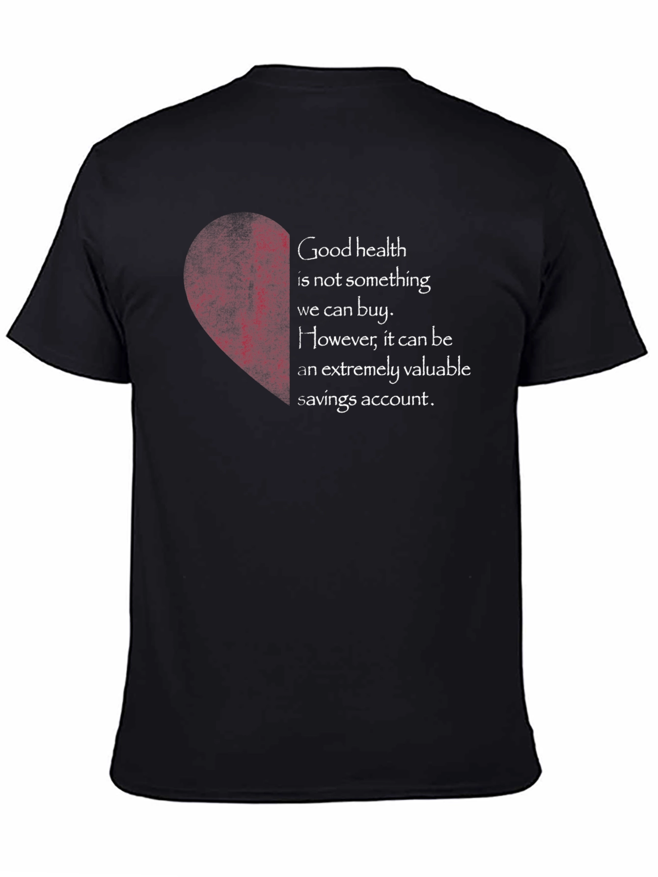 Black Good Health Savings Account Graphic T-Shirt view 4