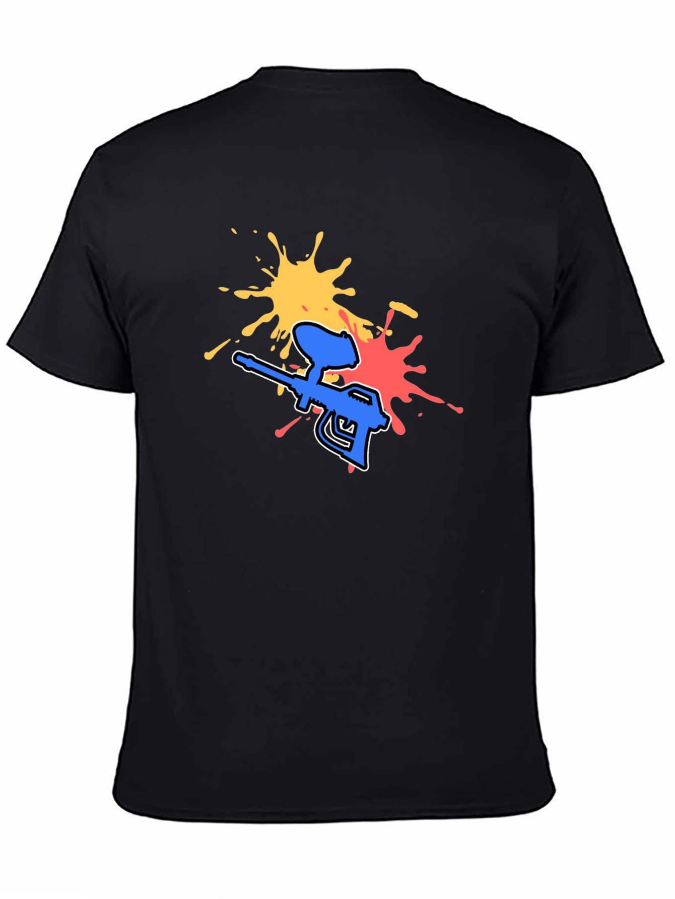 Black Paintball Splatter Graphic T-Shirt - Casual Tee view 4