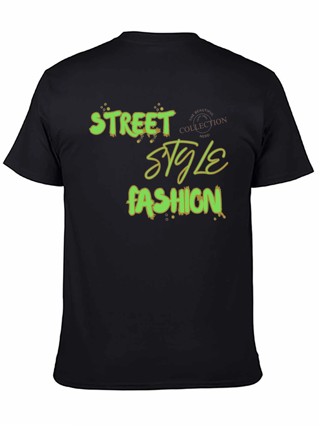 Black Street Style Fashion Graphic Tee - Trendy Black T-Shirt view 4