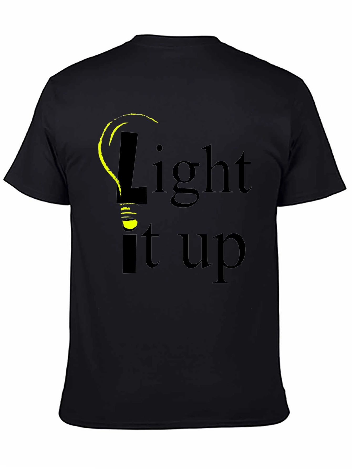 Black Light It Up Graphic Tee - Black Cotton T-Shirt view 4