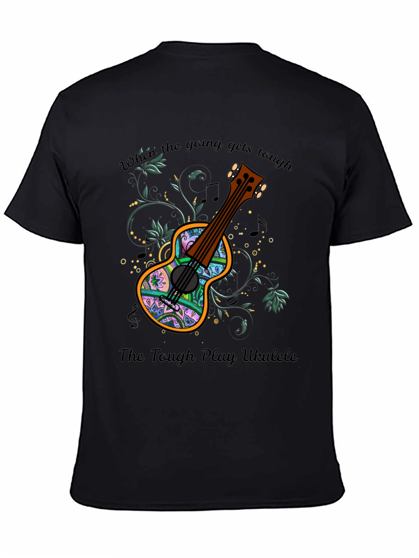 Black Ukulele Graphic Tee - When the Going Gets Tough view 4