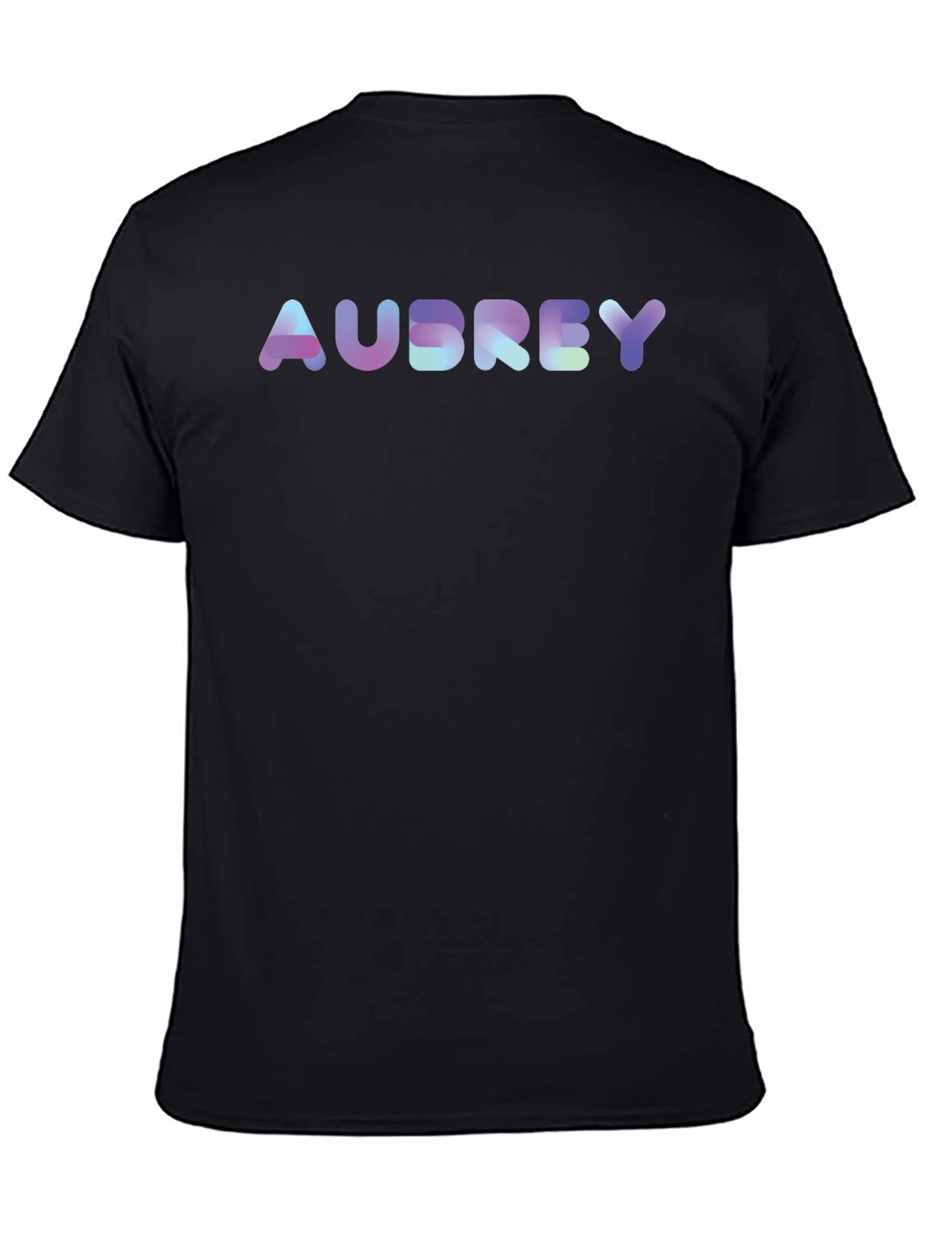 Black Personalized "Audrey" Holographic Text Tee view 4