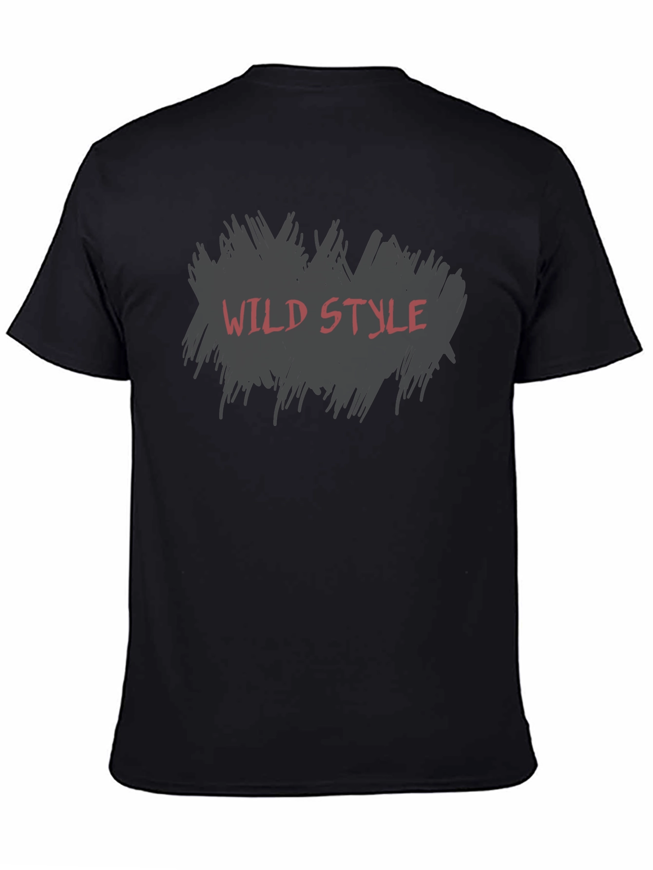 Black Wild Style Graphic Tee - Black Cotton T-Shirt view 4