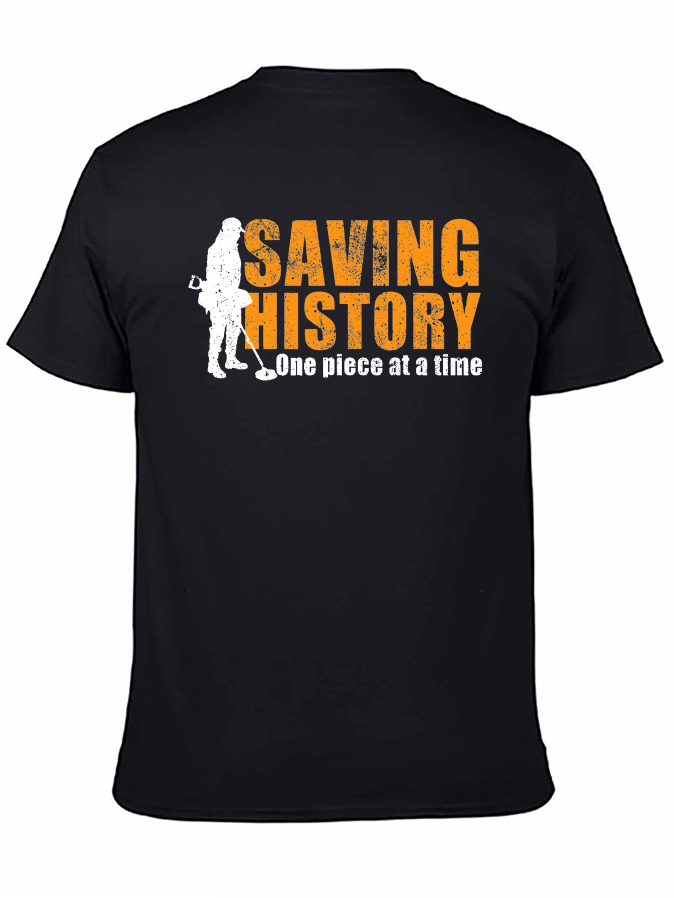 Black Saving History T-Shirt - Metal Detecting Tee view 4