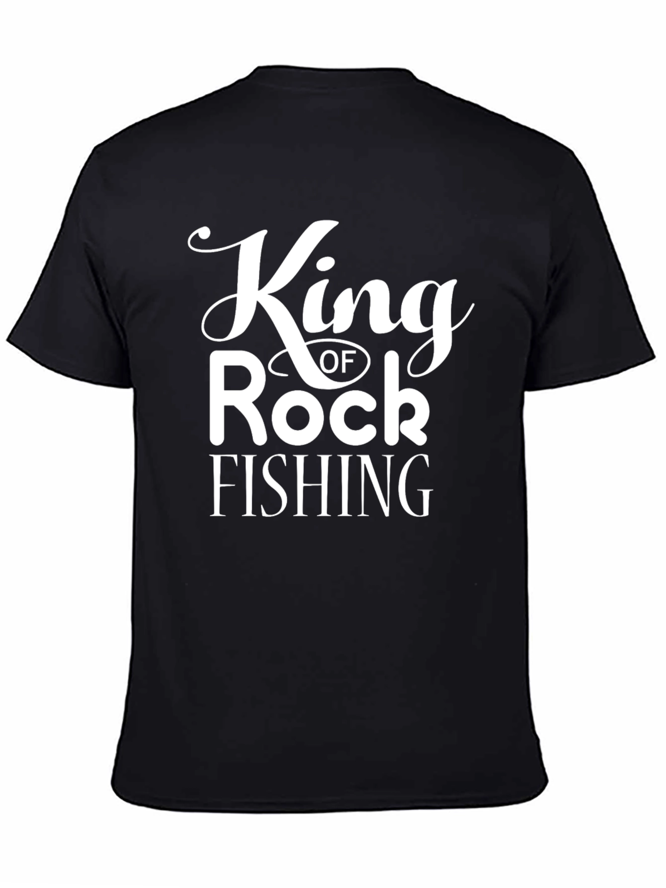 Black King of Rock Fishing Black Graphic T-Shirt view 4