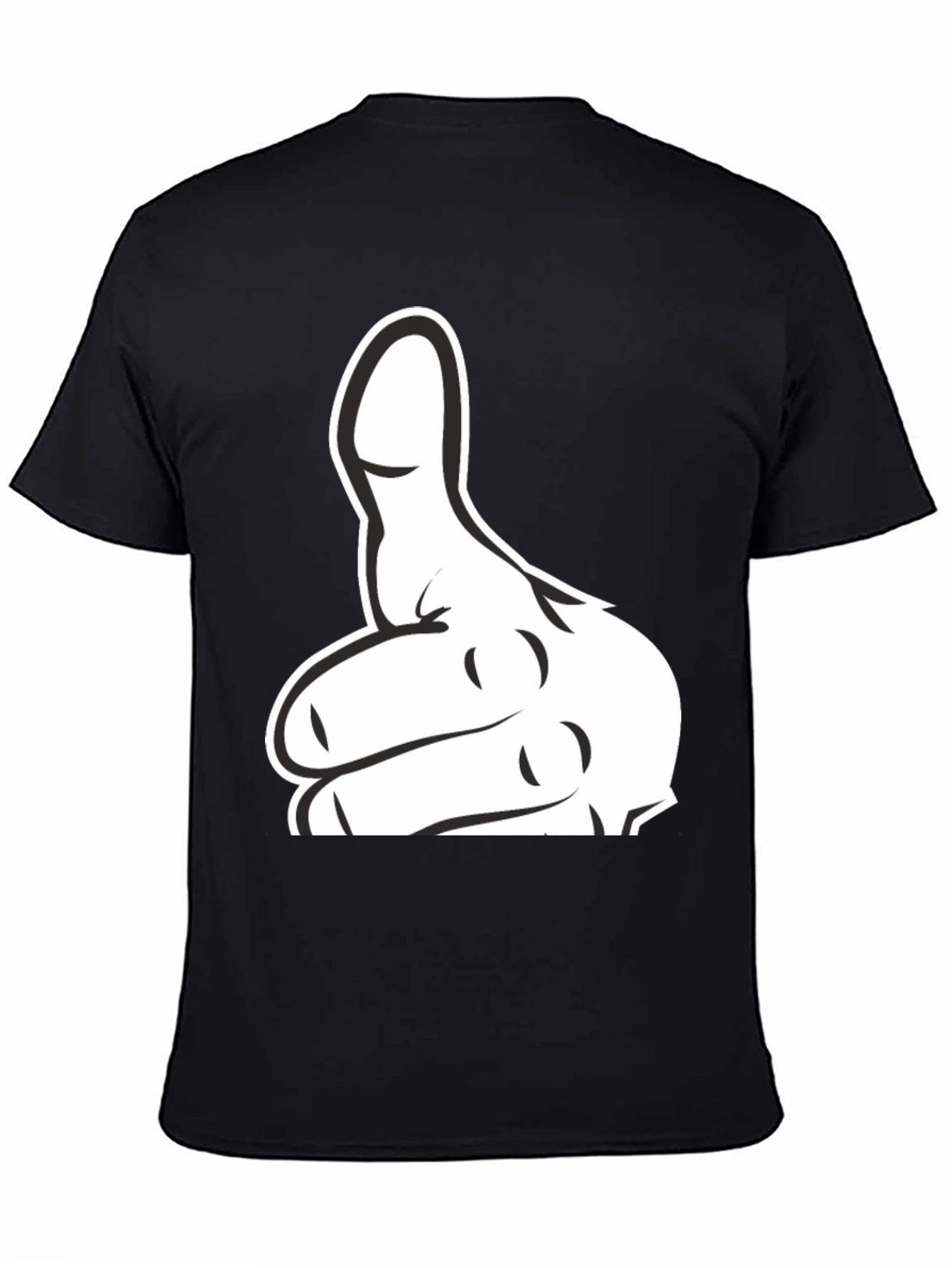 Black Thumbs Up Graphic T-Shirt - Black Cotton Tee view 4