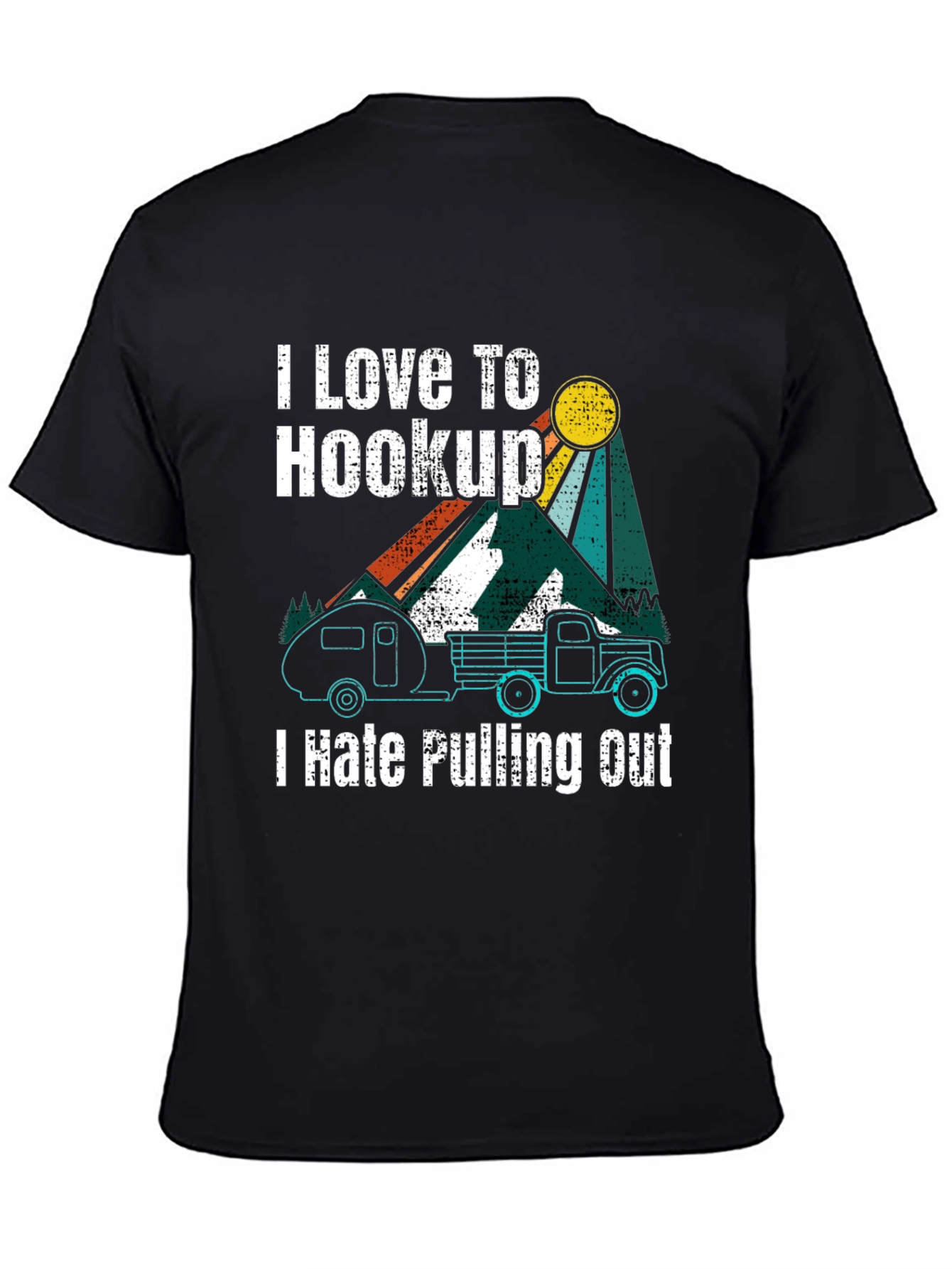 Black I Love To Hookup Funny Camping T-Shirt view 4