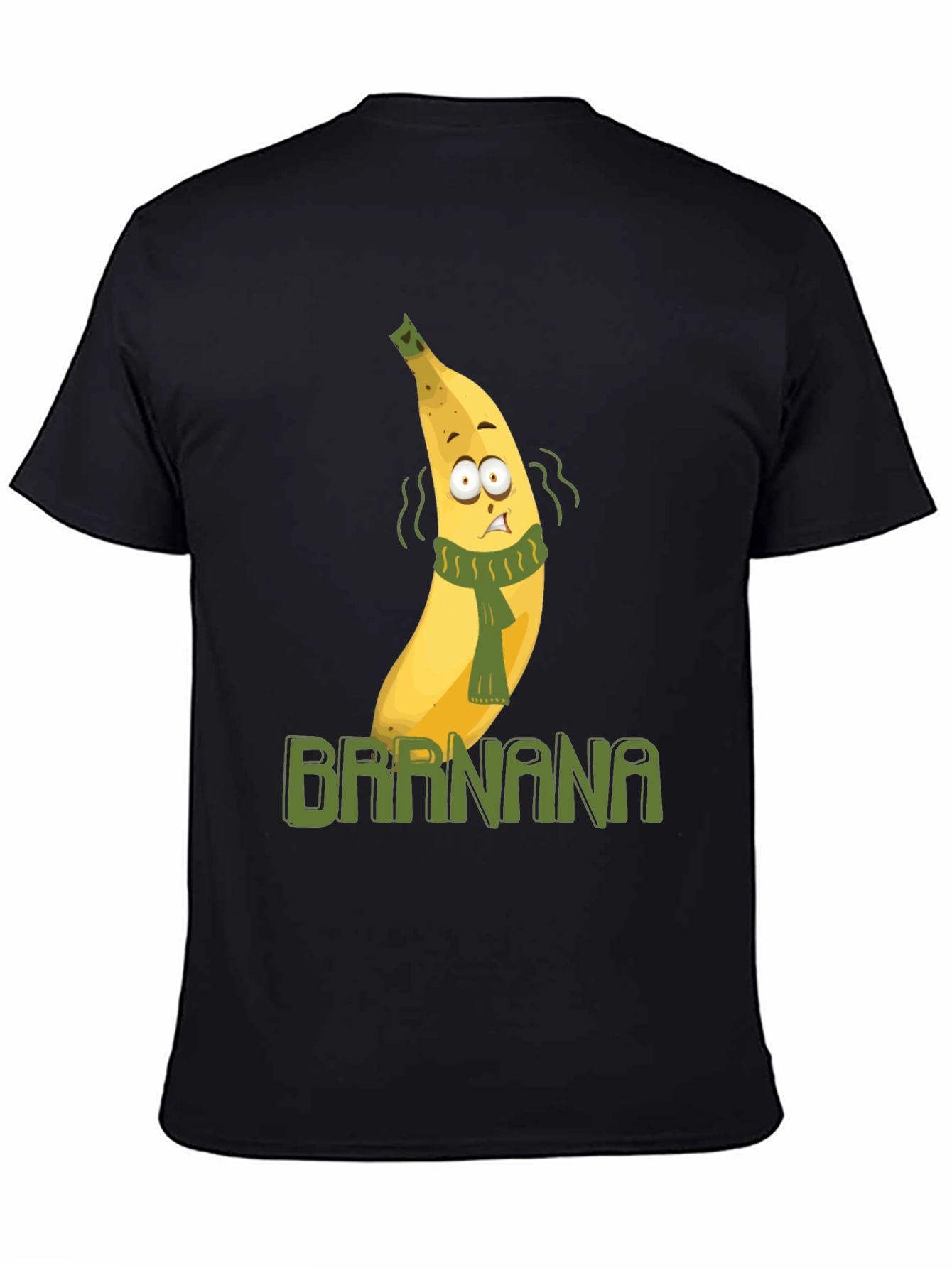 Black Brrr-nana T-Shirt - Humorous Cartoon Fruit Design view 4