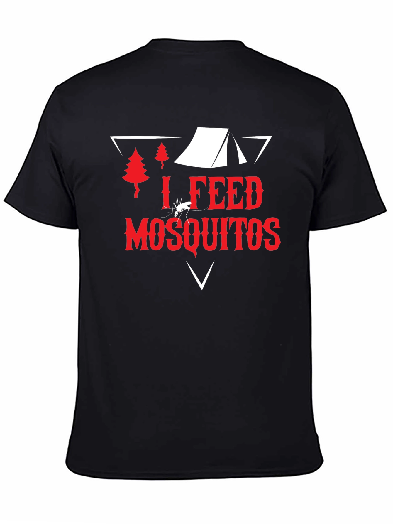 Black I Feed Mosquitos Graphic Tee - Camping Humor T-Shirt view 4