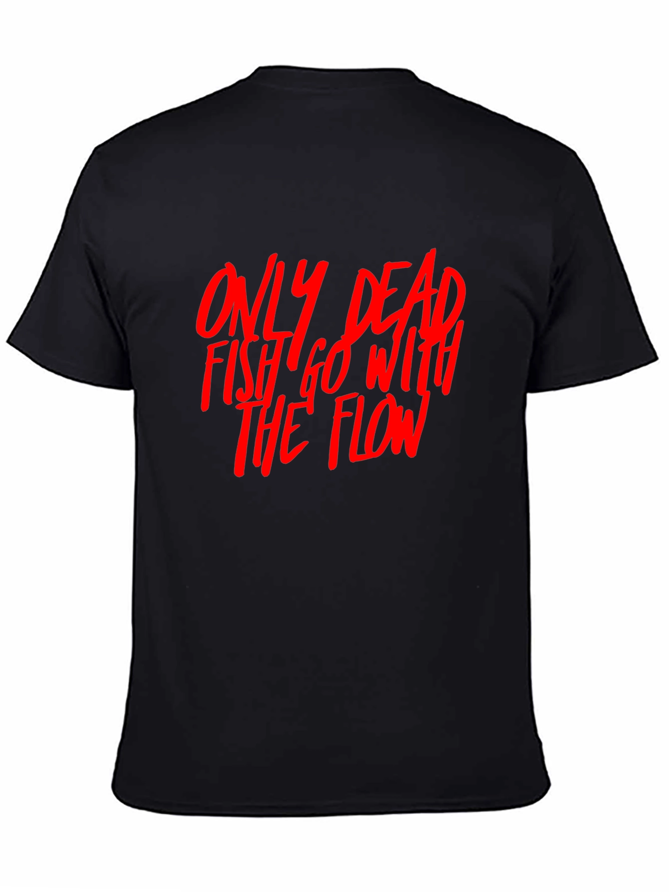 Black Dead Fish Flow Graphic Tee - Black view 4