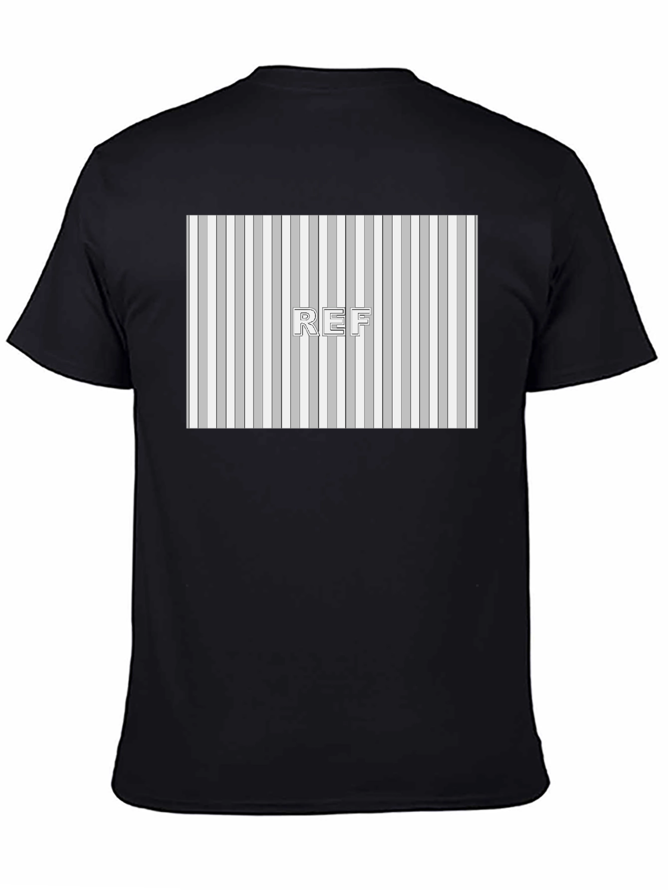 Black Striped Pattern REF Graphic Tee - Black view 4