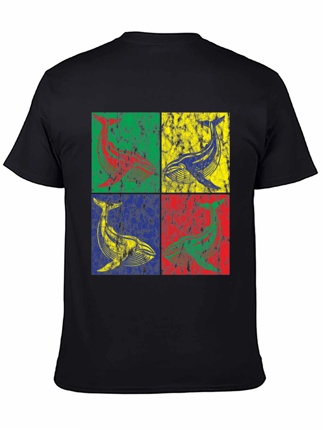 Black Whale Pop Art Graphic T-Shirt - Bold & Unique Design view 4