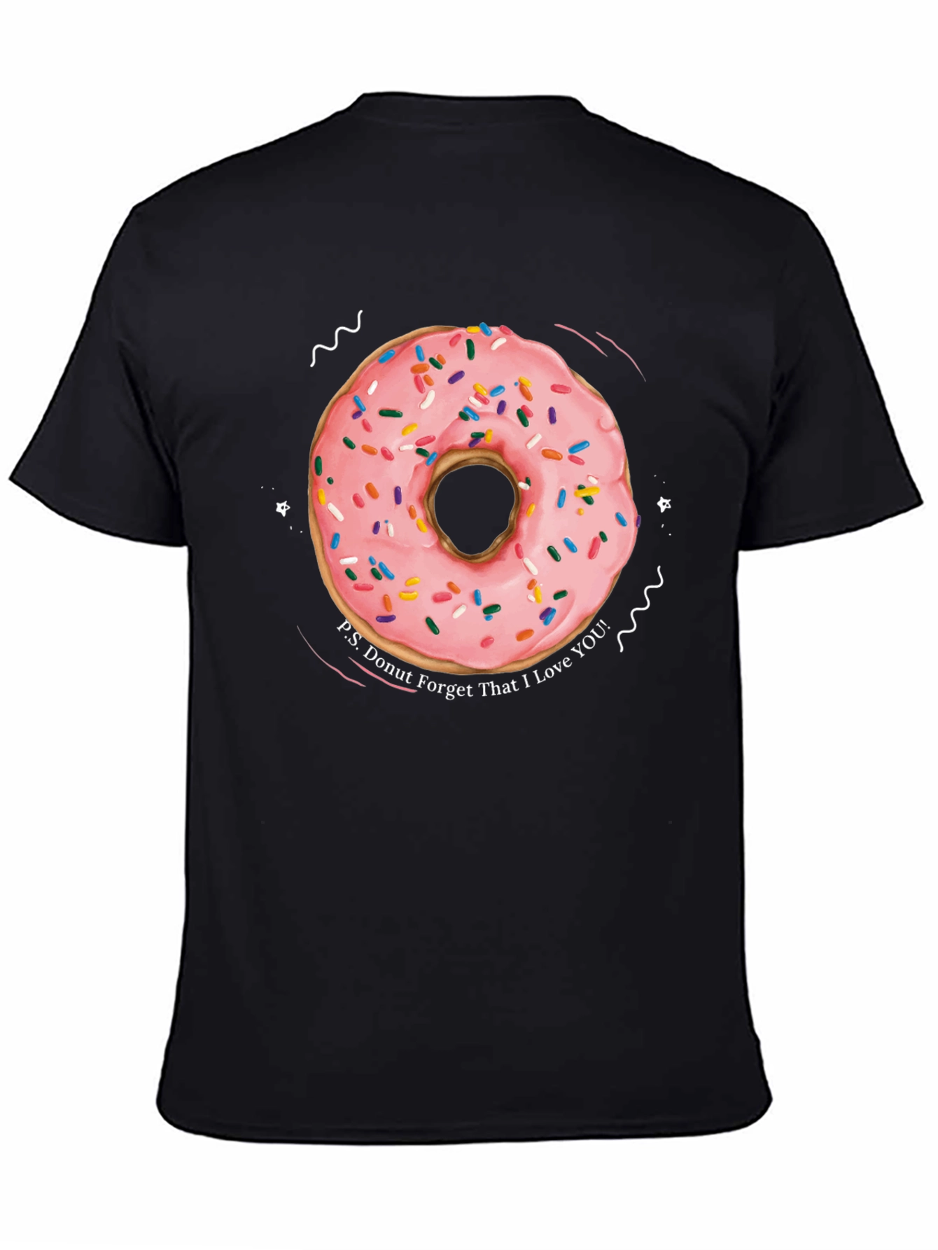Black Donut Forget I Love You Black T-Shirt view 4