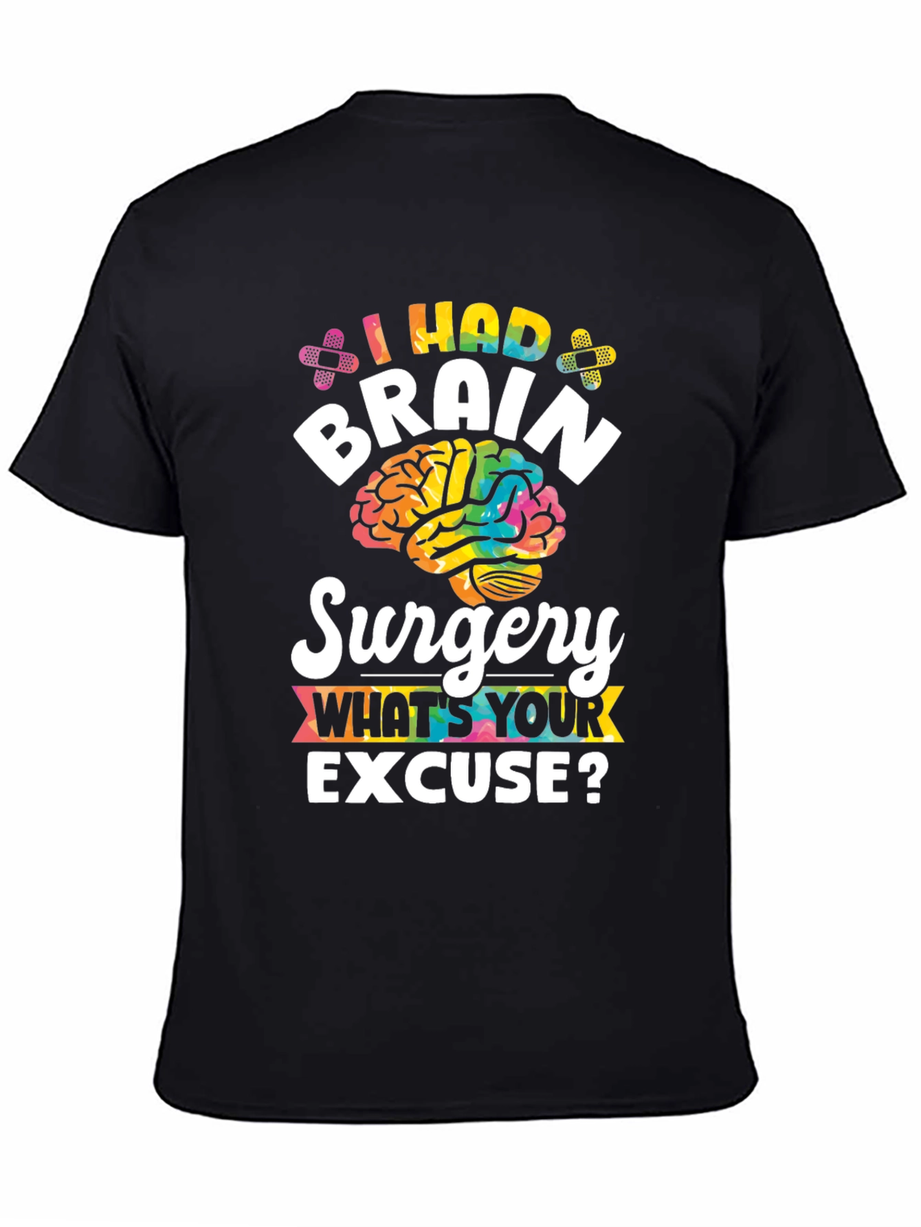 Black Brain Surgery Excuse T-Shirt, Funny Graphic Tee view 4