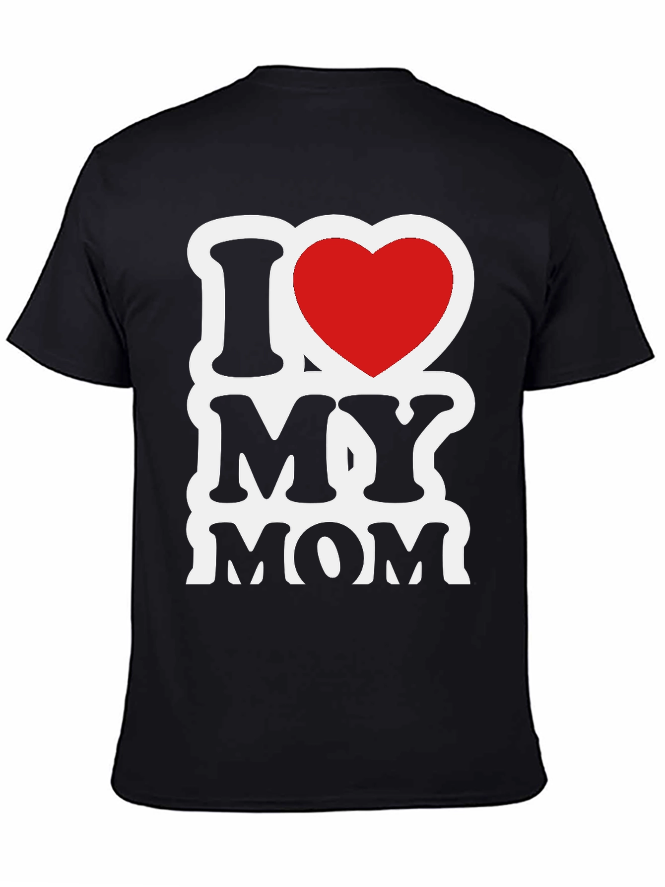 Black I Love My Mom Graphic T-Shirt - Black view 4
